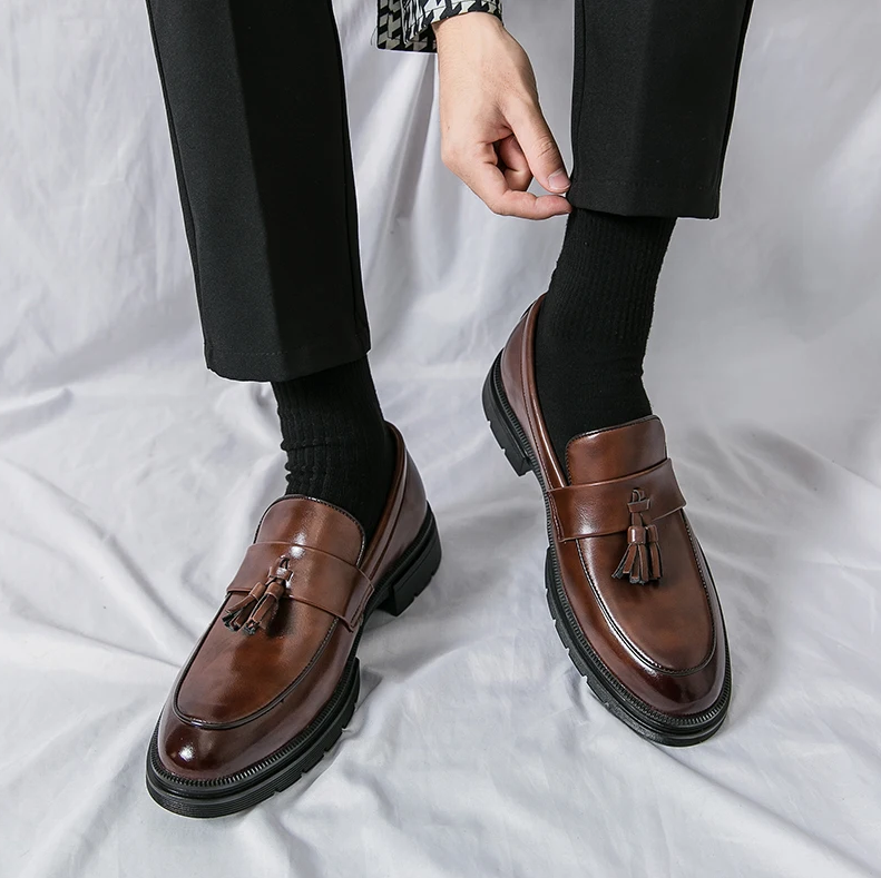 Tasslo Men Slip On Genuine Leather Loafers