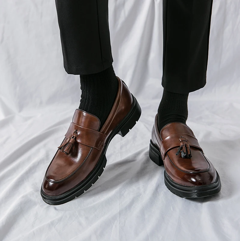 Tasslo Men Slip On Genuine Leather Loafers