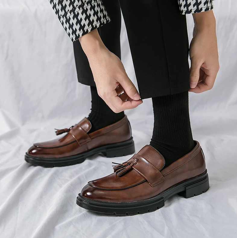 Tasslo Men Slip On Genuine Leather Loafers