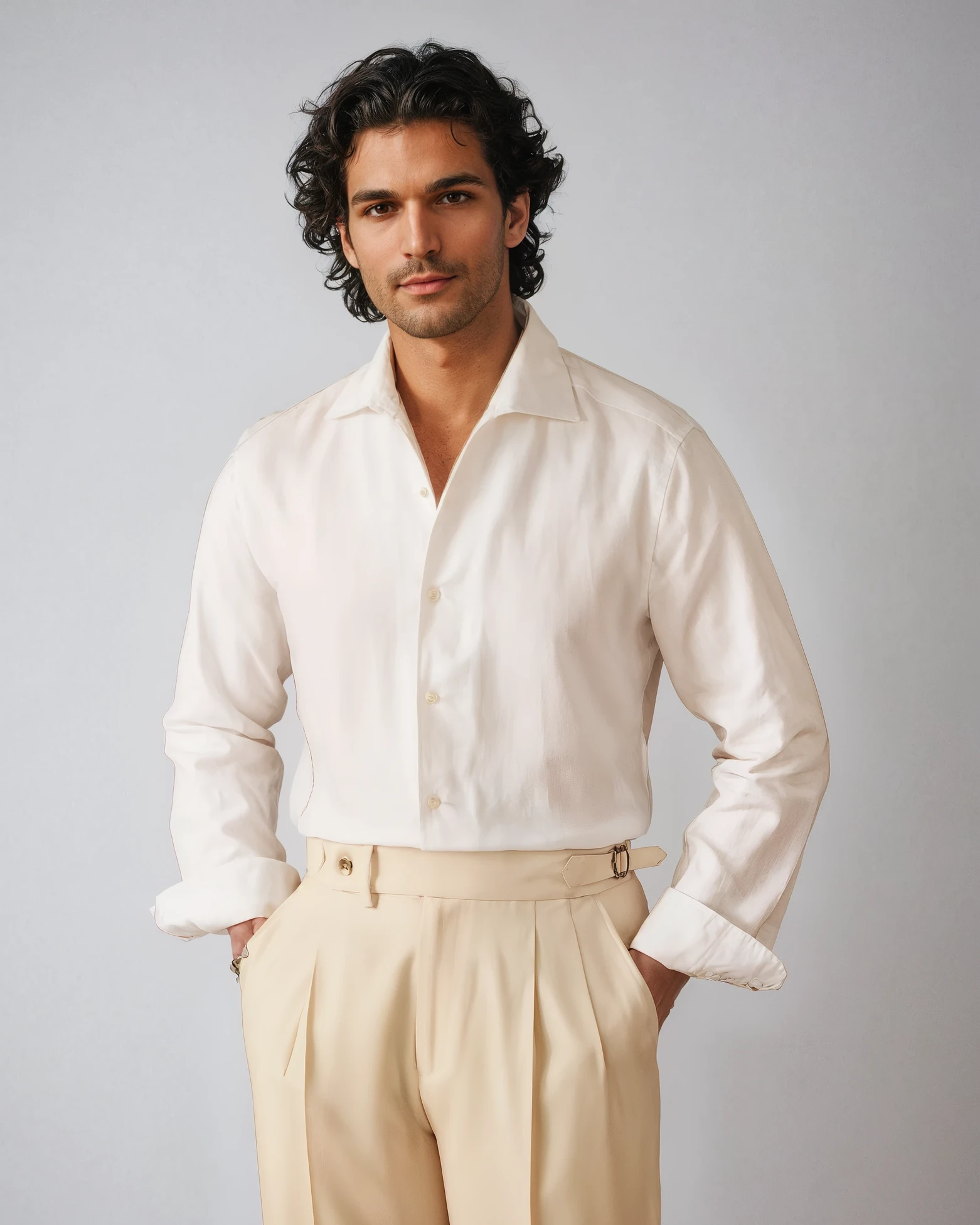 Solorfit - Mens Santorini Linen T-Shirt Blouse