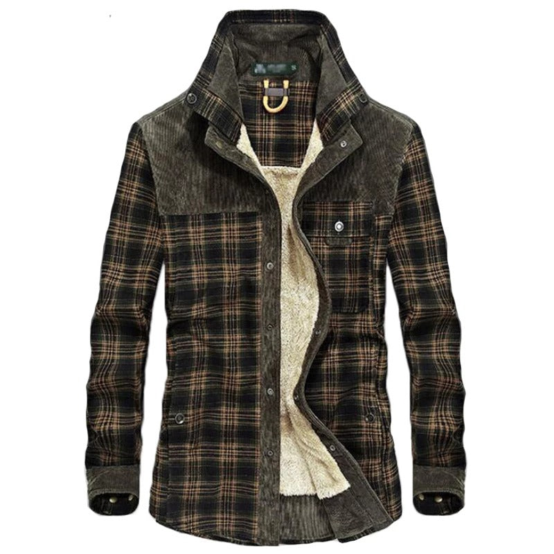 Men’s West Admiral Jacket – Plaid Cotton Casual Coat