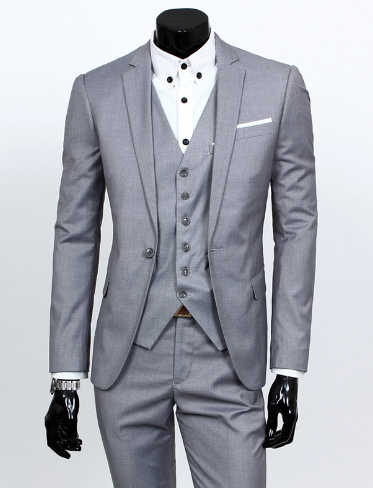 Loek 3-Piece Men’s Set, Including a Business Blazer, Vest, and Trousers Dress Suit