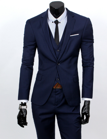 Loek 3-Piece Men’s Set, Including a Business Blazer, Vest, and Trousers Dress Suit
