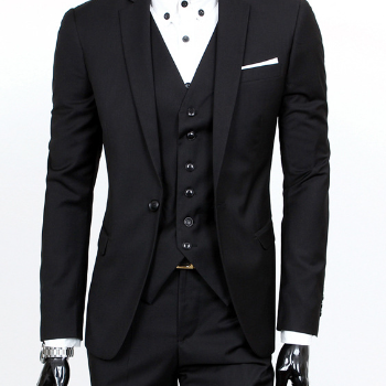 Loek 3-Piece Men’s Set, Including a Business Blazer, Vest, and Trousers Dress Suit