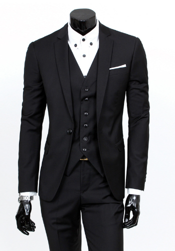 Loek 3-Piece Men’s Set, Including a Business Blazer, Vest, and Trousers Dress Suit