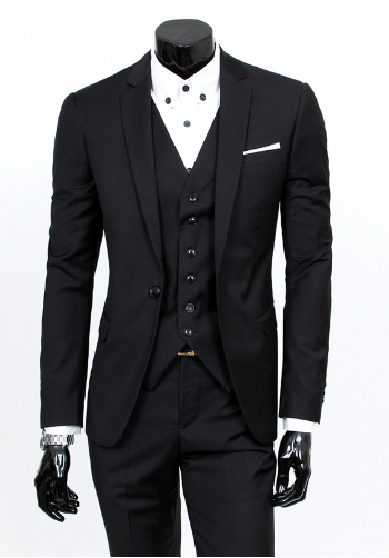 Loek 3-Piece Men’s Set, Including a Business Blazer, Vest, and Trousers Dress Suit