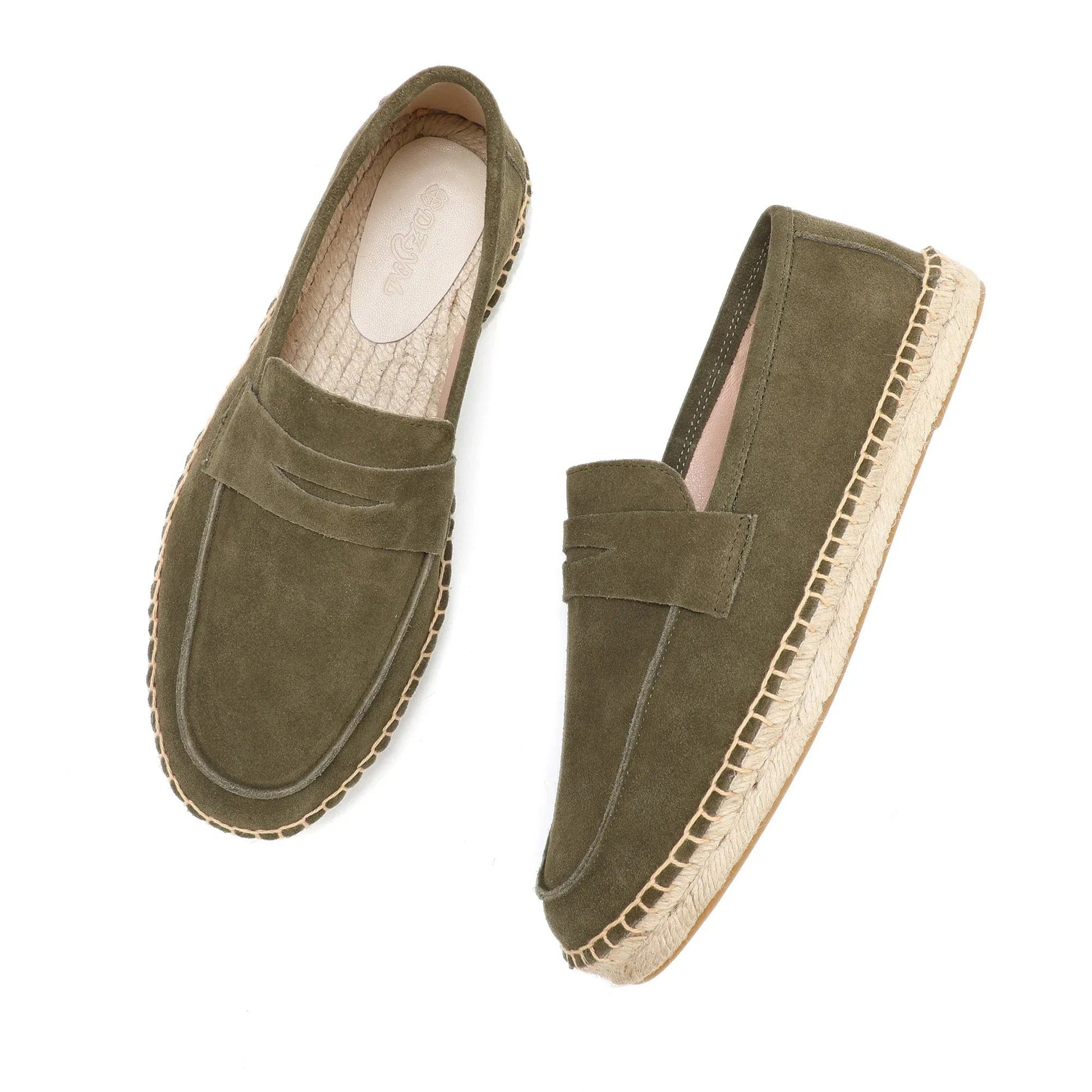 Men’s Suede Espadrille Loafers – Brown Slip-On Shoes in Old Money Style