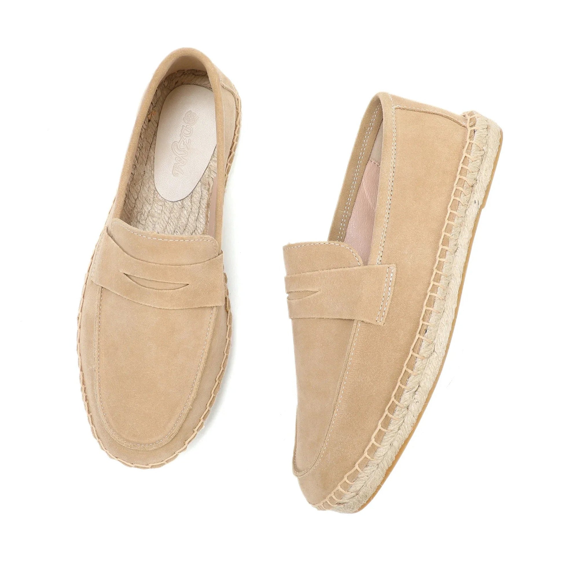 Men’s Suede Espadrille Loafers – Brown Slip-On Shoes in Old Money Style