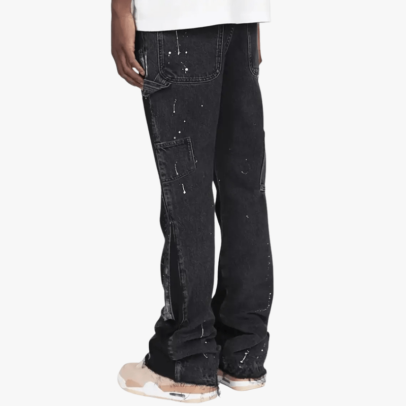 Men’s Streetstyle Jeans – Paint-Splatter Effect, Relaxed Fit Denim