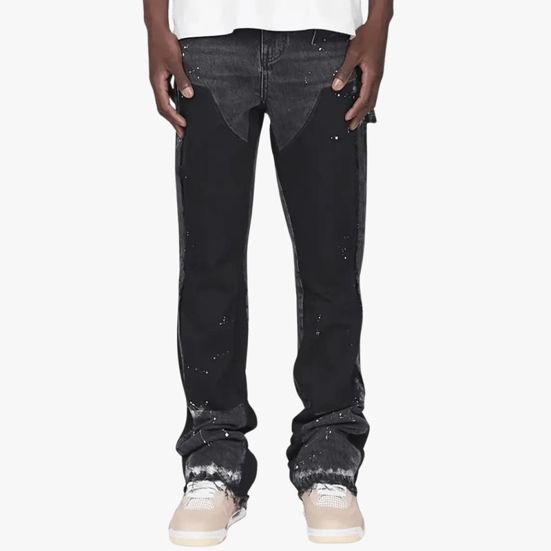 Men’s Streetstyle Jeans – Paint-Splatter Effect, Relaxed Fit Denim
