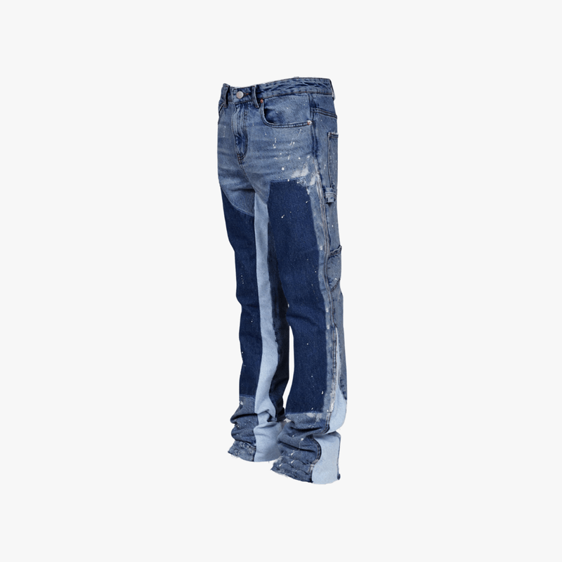 Men’s Streetstyle Jeans – Paint-Splatter Effect, Relaxed Fit Denim