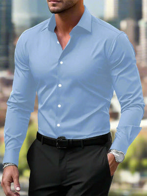 Men's Long Sleeve Business Formal Wear Slim Fit Shirt
