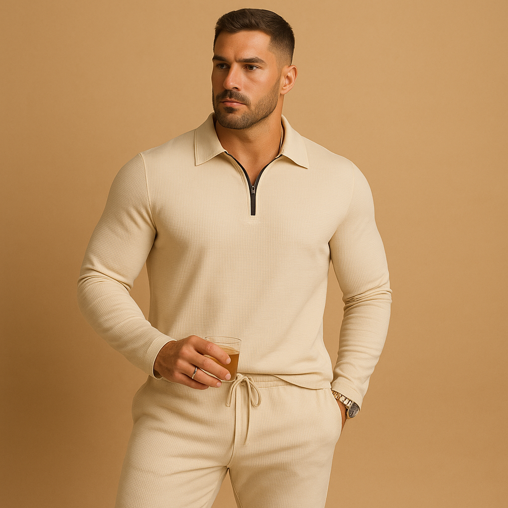 Modern Men’s Tracksuit with Zipper and Tapered Pants | Rens