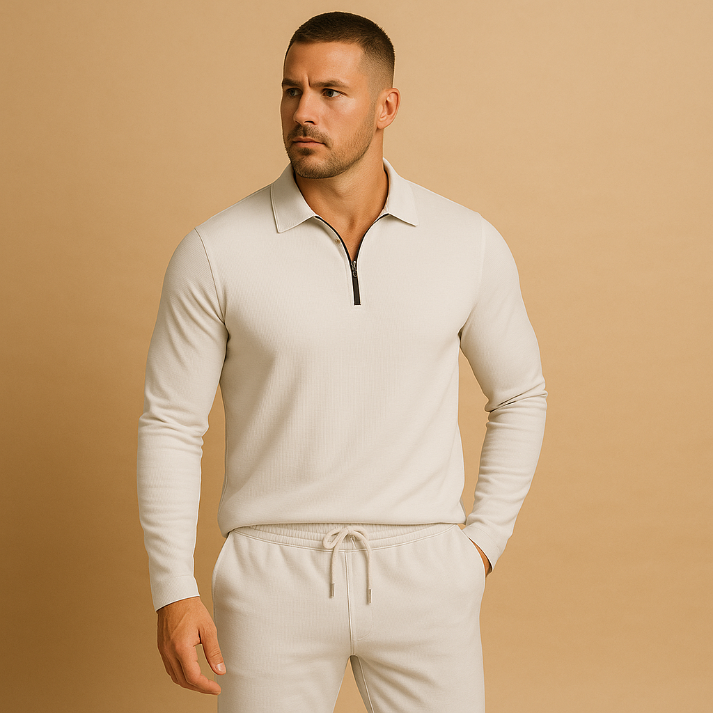 Modern Men’s Tracksuit with Zipper and Tapered Pants | Rens