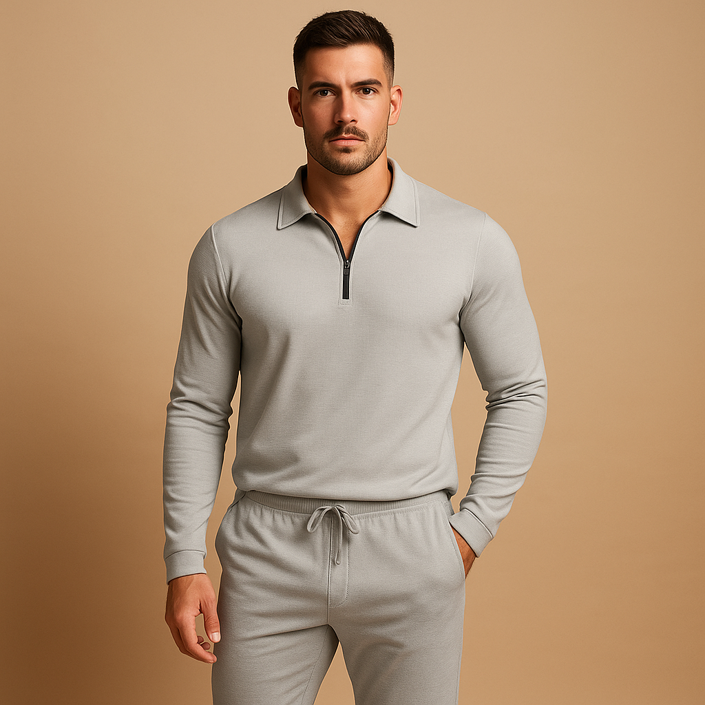Modern Men’s Tracksuit with Zipper and Tapered Pants | Rens