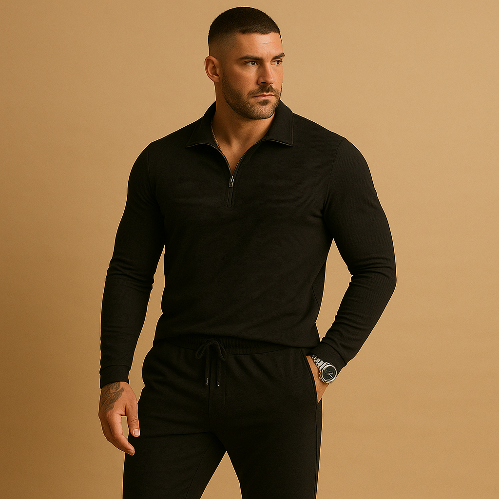Modern Men’s Tracksuit with Zipper and Tapered Pants | Rens