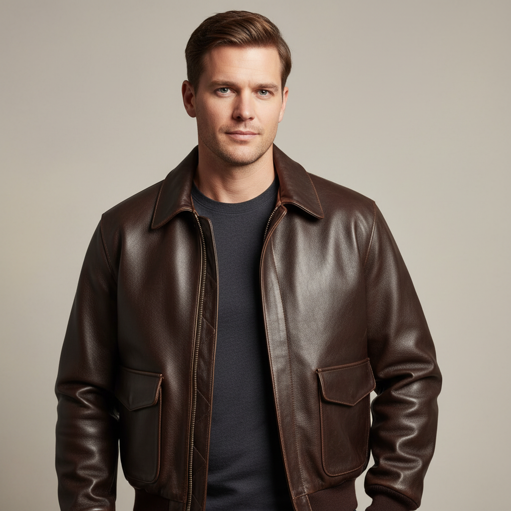 Men’s Classic Bomber Flight Jacket – Vintage Military-Inspired Outerwear