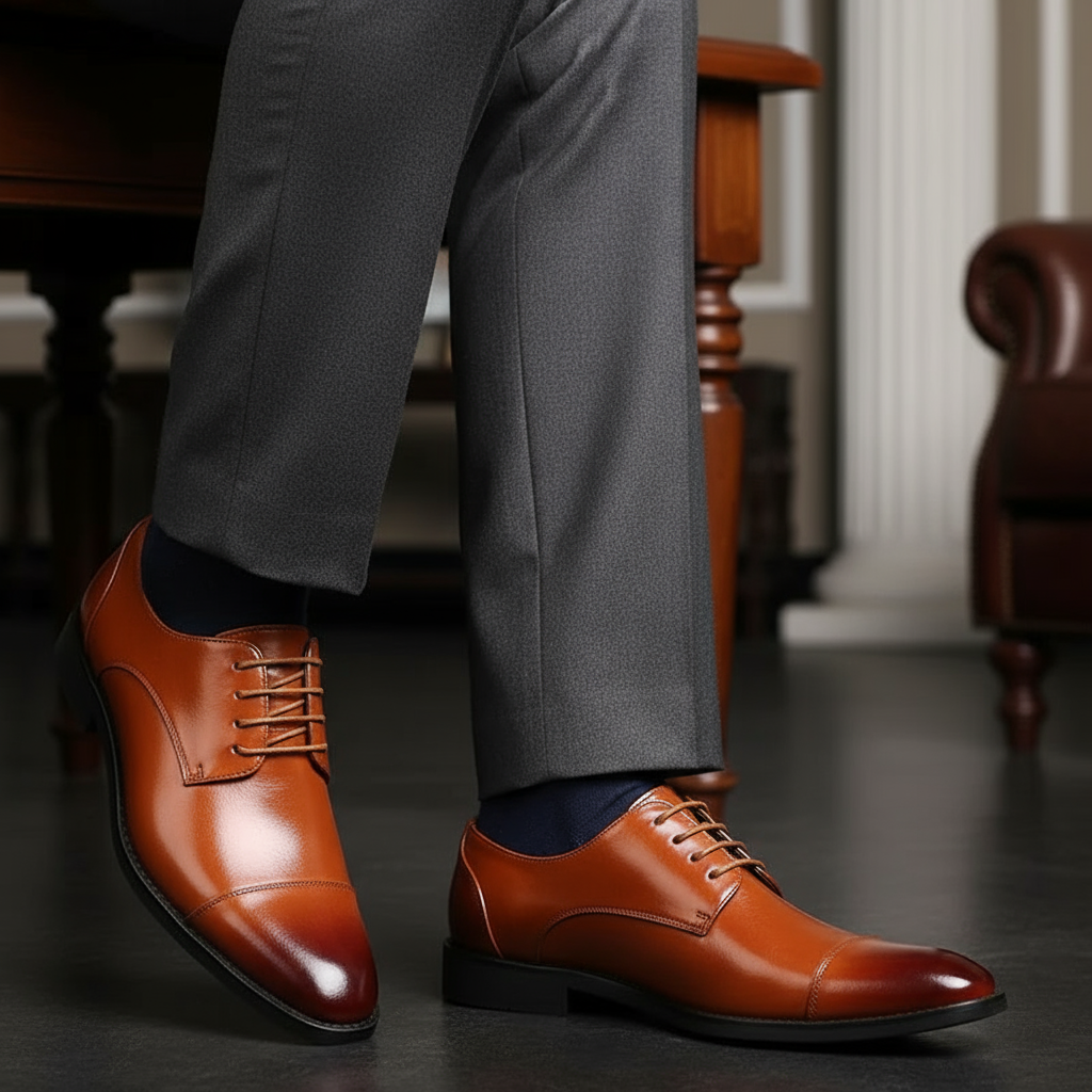 Classic Gentleman Oxfords – Men’s Formal Leather Dress Shoes