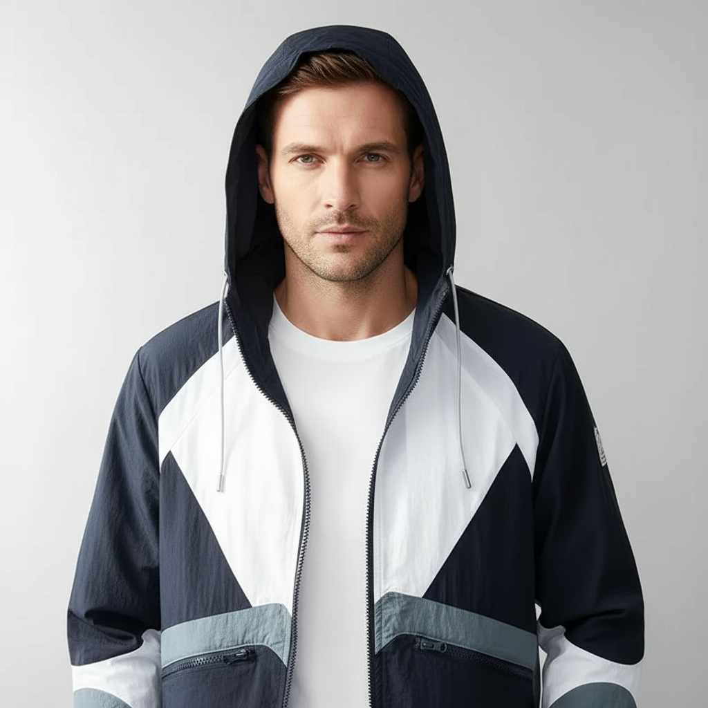 Venturo Colorblock Zipper Waterproof Rain Jacket