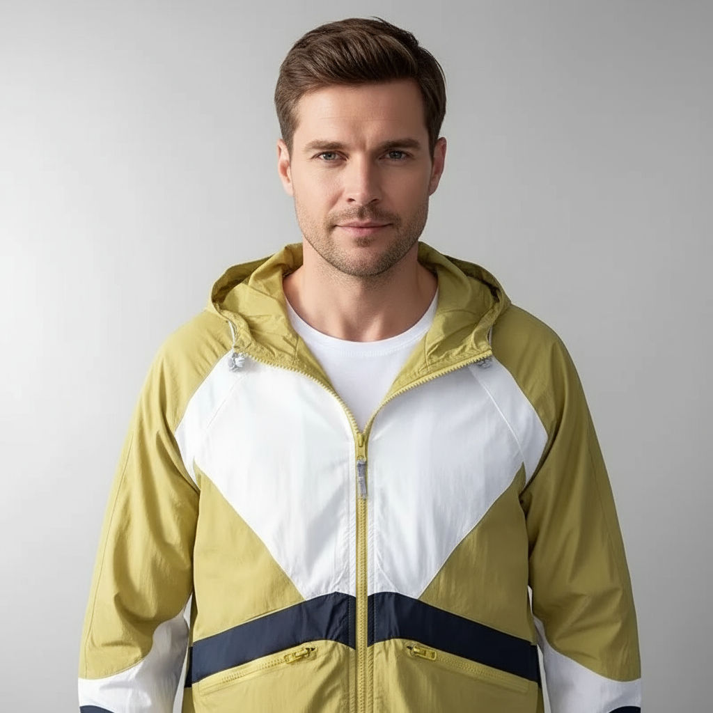 Venturo Colorblock Zipper Waterproof Rain Jacket