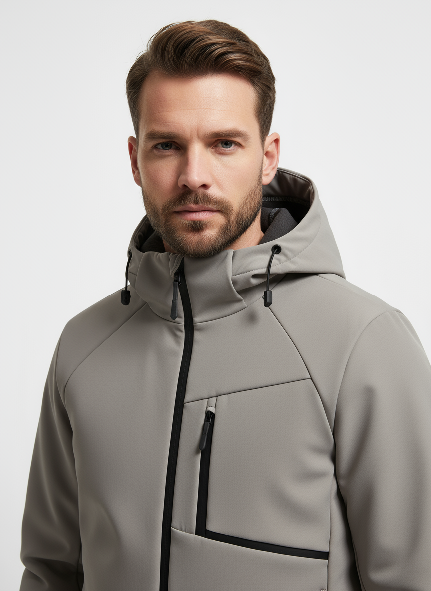Men’s Knox Hooded Jacket – Casual Zip-Up Coat with Adjustable Hood