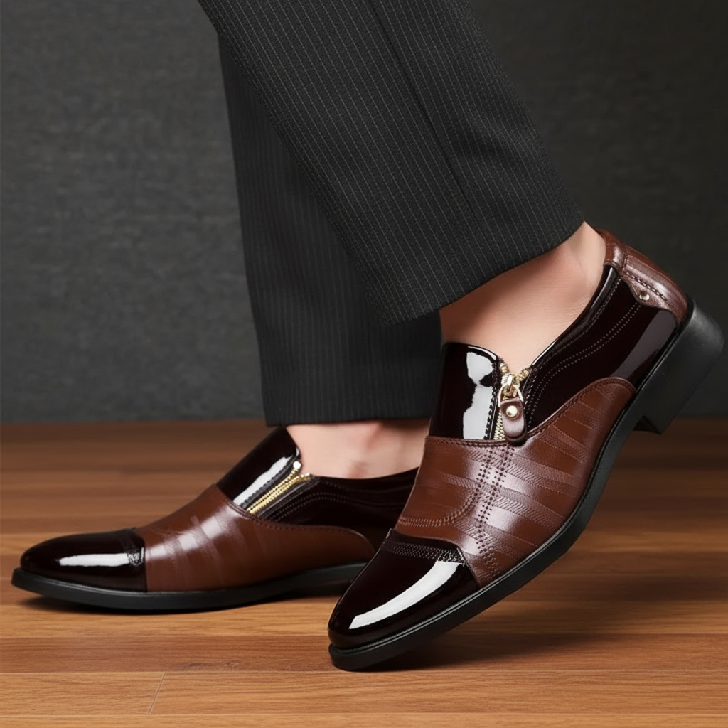 Spraykis | Men's Dress Loafers with Side Zipper – Comfortable Slip-On