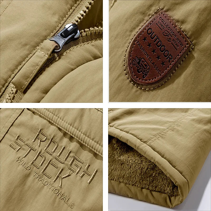 Men’s Tactical Winter Jacket – Waterproof Insulated Coat with Removable Hood