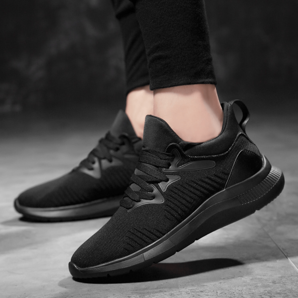 Shadow Noir All-Black Elevated Runners – Sleek 3-Inch Height Increase Sneakers for Men
