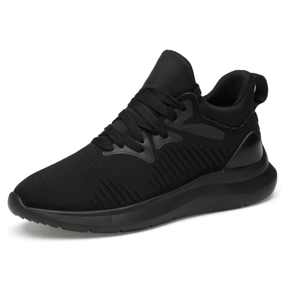 Shadow Noir All-Black Elevated Runners – Sleek 3-Inch Height Increase Sneakers for Men