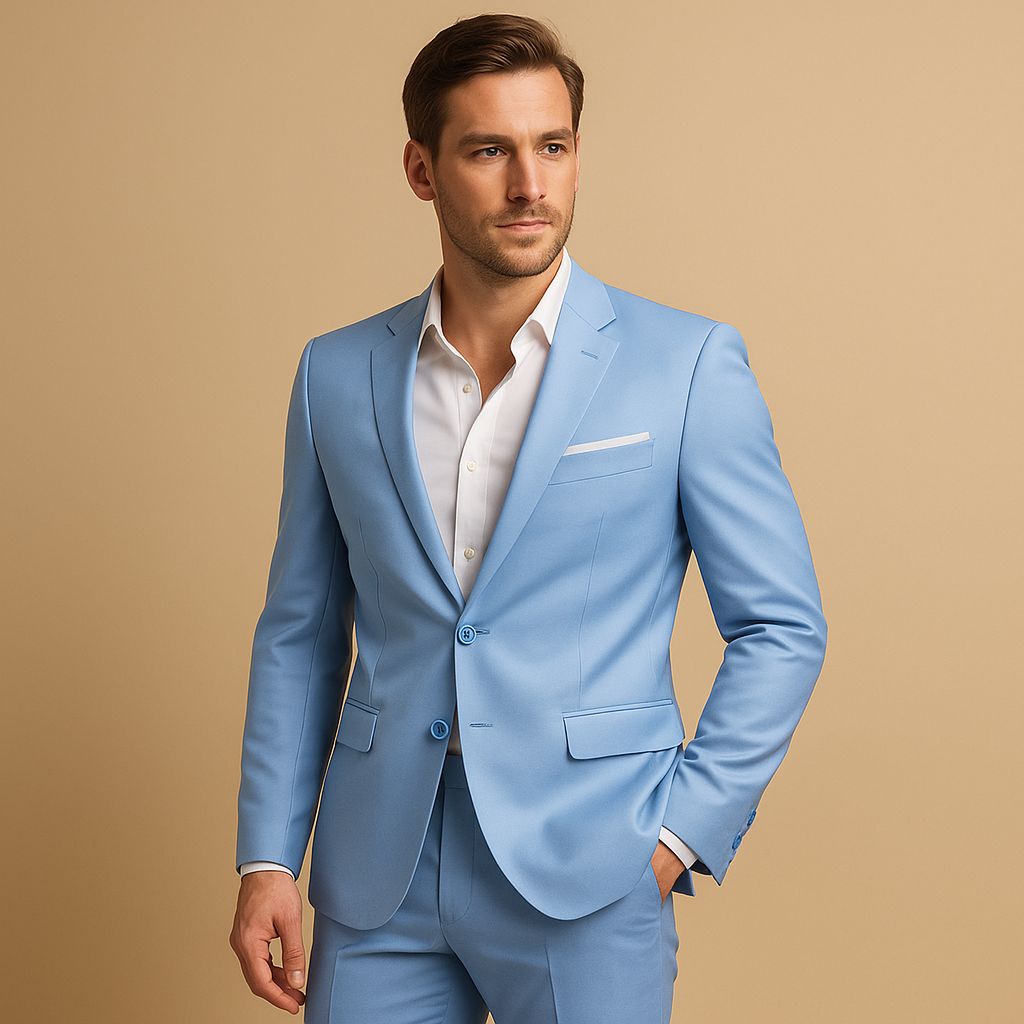 Slim Fit Suit with Blazer and Trousers Men | Formal 2-Piece Outfit for Weddings & Business