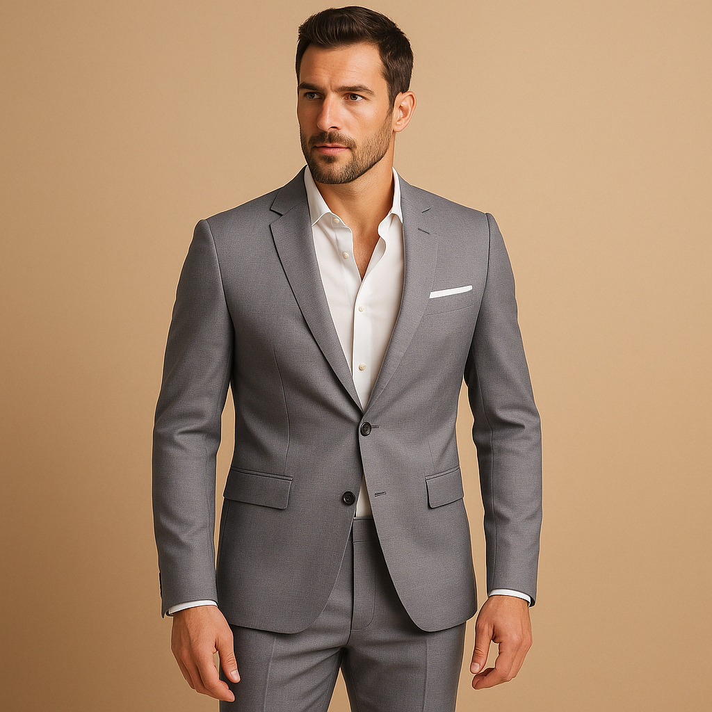 Slim Fit Suit with Blazer and Trousers Men | Formal 2-Piece Outfit for Weddings & Business