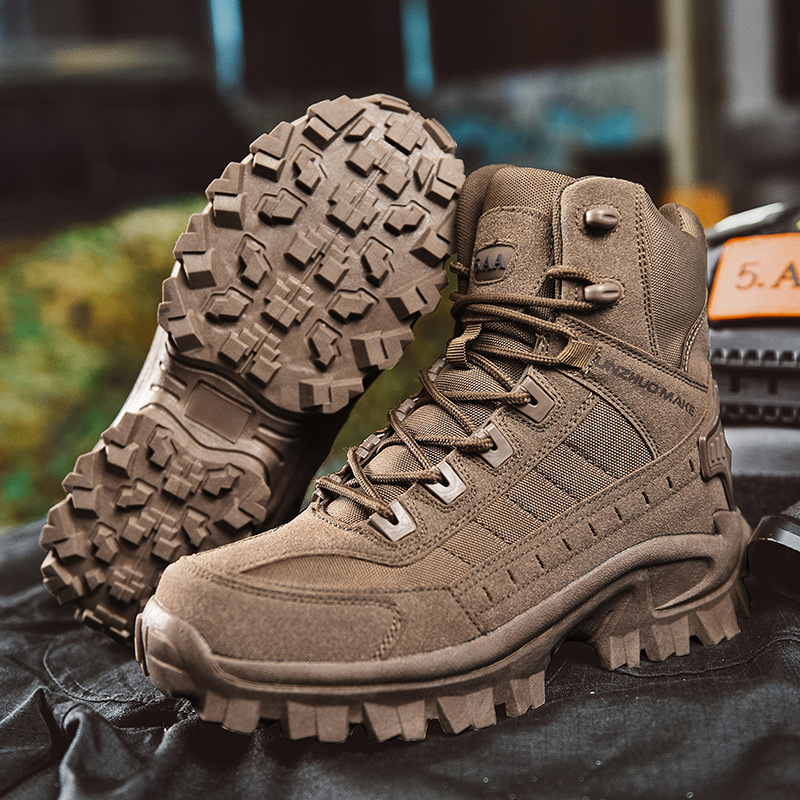 Men’s Tactical Boots – High Shaft – Reinforced Toe – Grip Sole – Lace-Up Closure