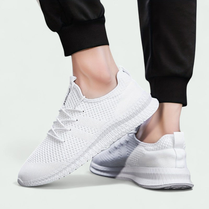 Men’s Knitted Sneakers – Breathable Lace-Up Shoes with Flexible Sole