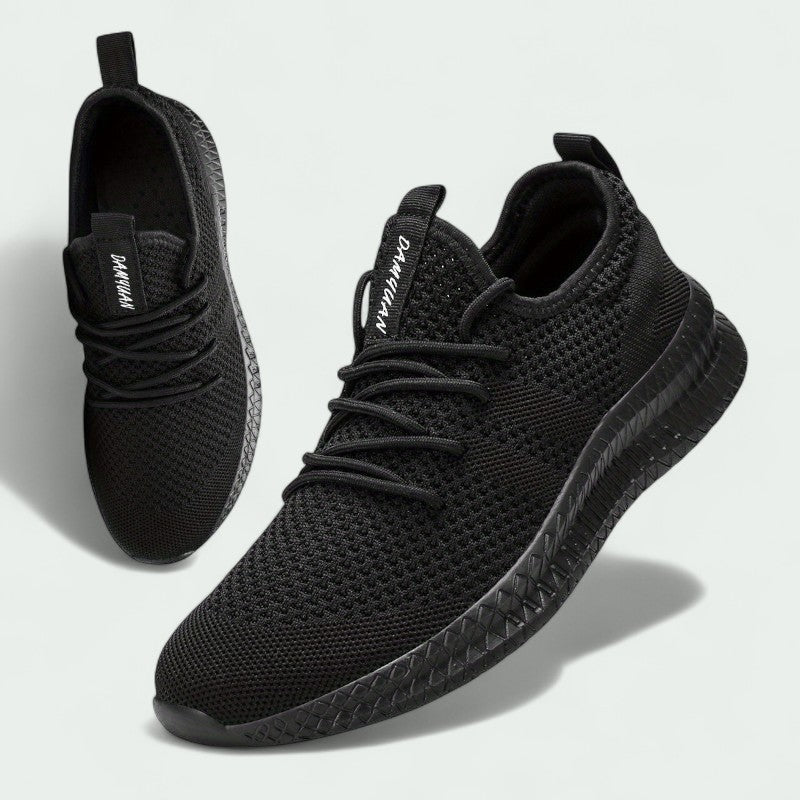 Men’s Knitted Sneakers – Breathable Lace-Up Shoes with Flexible Sole