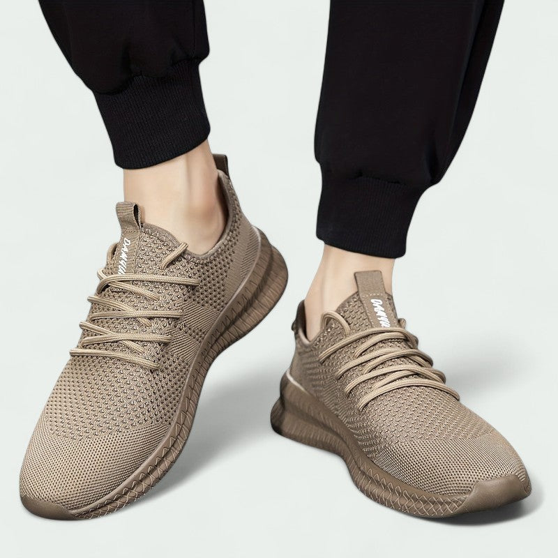Men’s Knitted Sneakers – Breathable Lace-Up Shoes with Flexible Sole