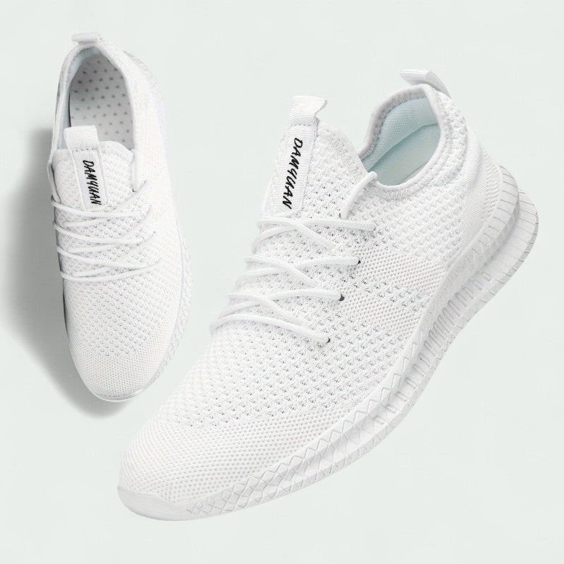 Men’s Knitted Sneakers – Breathable Lace-Up Shoes with Flexible Sole
