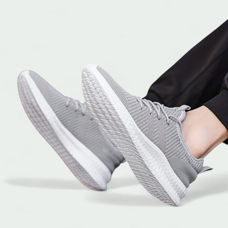 Men’s Knitted Sneakers – Breathable Lace-Up Shoes with Flexible Sole