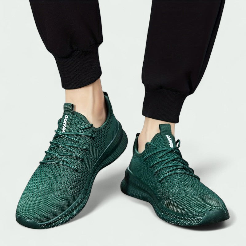 Men’s Knitted Sneakers – Breathable Lace-Up Shoes with Flexible Sole