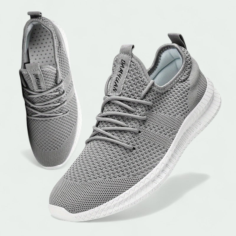 Men’s Knitted Sneakers – Breathable Lace-Up Shoes with Flexible Sole