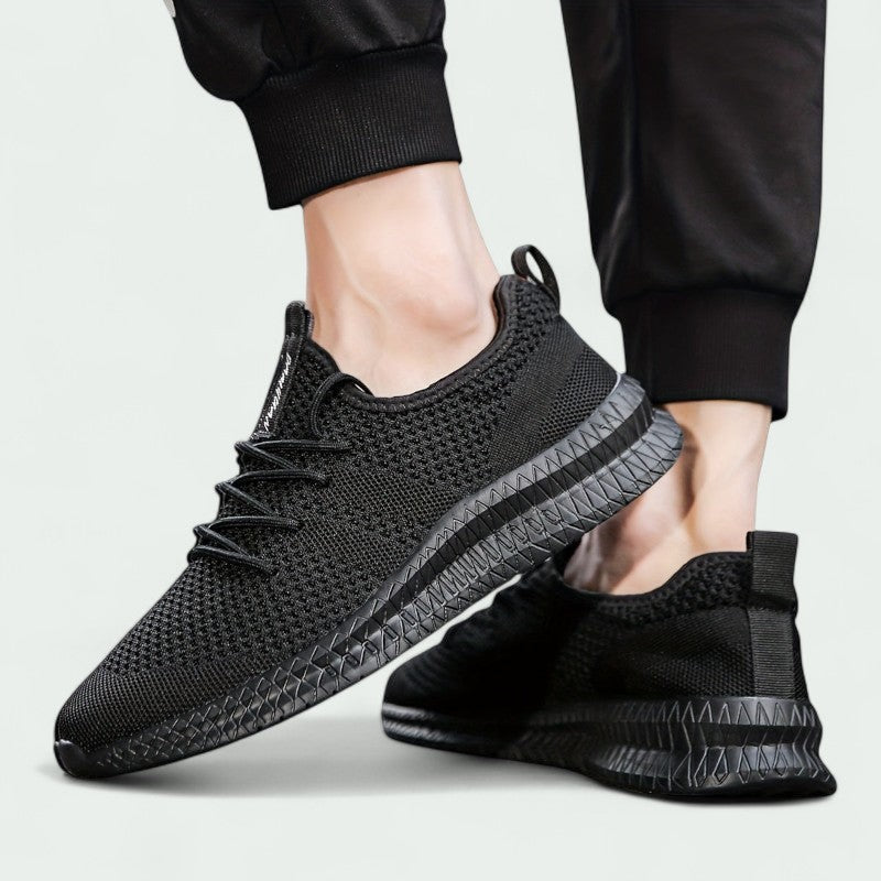 Men’s Knitted Sneakers – Breathable Lace-Up Shoes with Flexible Sole