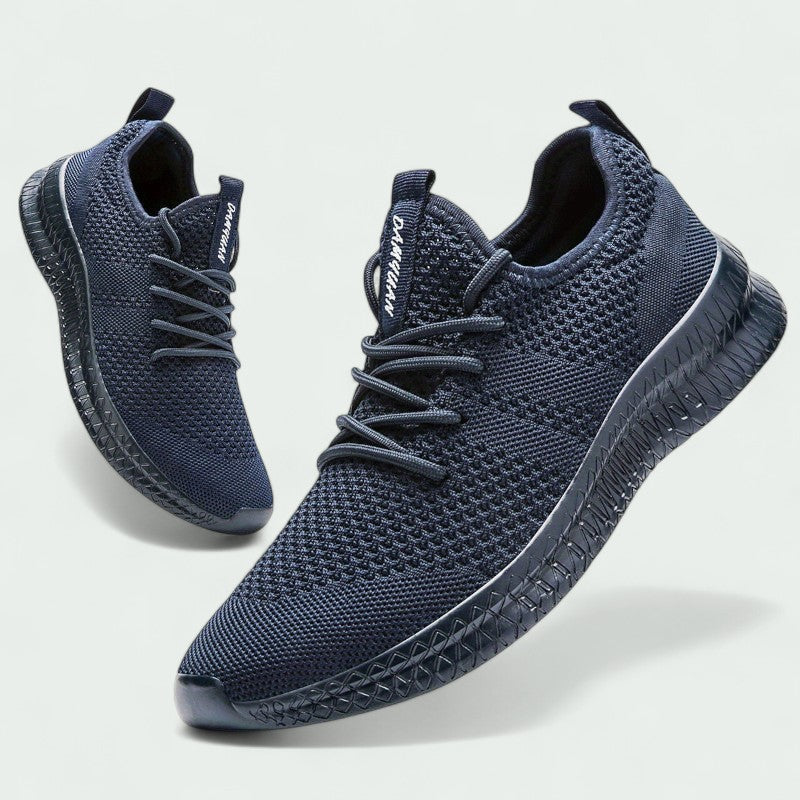 Men’s Knitted Sneakers – Breathable Lace-Up Shoes with Flexible Sole