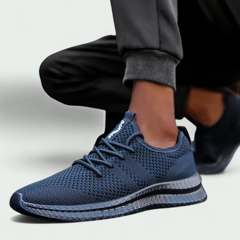 Men’s Knitted Sneakers – Breathable Lace-Up Shoes with Flexible Sole