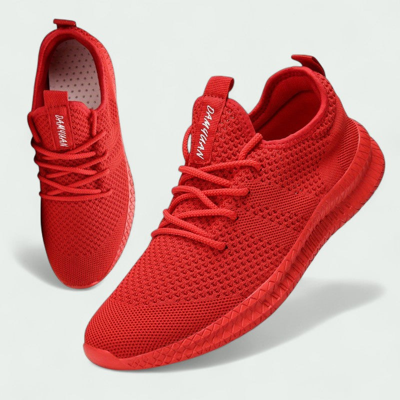 Men’s Knitted Sneakers – Breathable Lace-Up Shoes with Flexible Sole