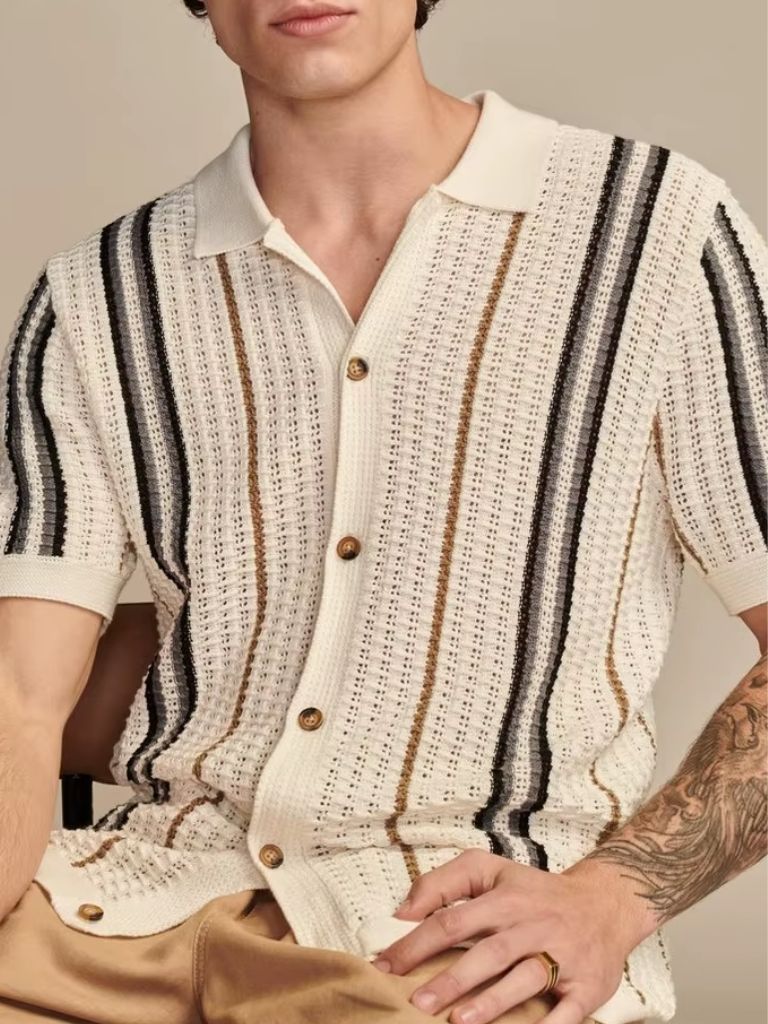 Sunset Men Design Groove Polo – Solorfit