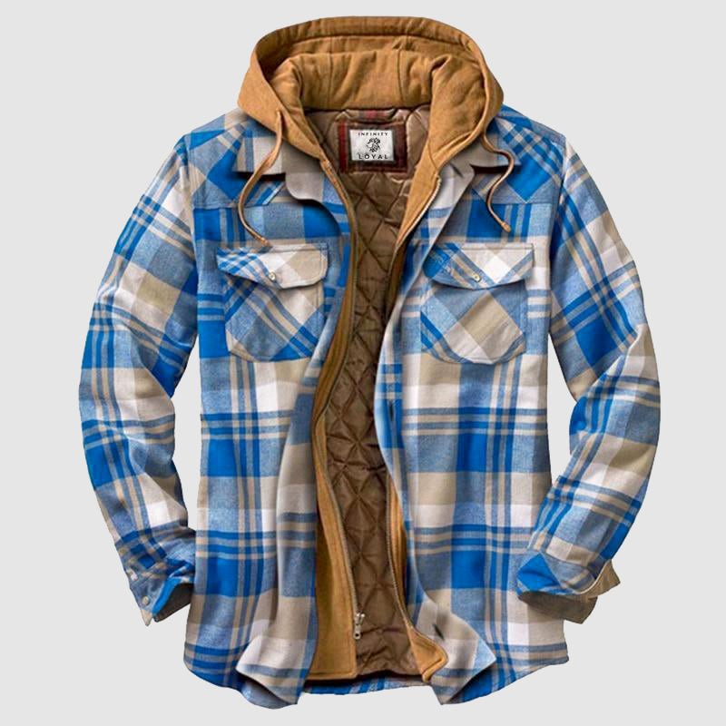 Men’s Warm Lumberjack Jacket – Checked Winter Coat for Casual Wear