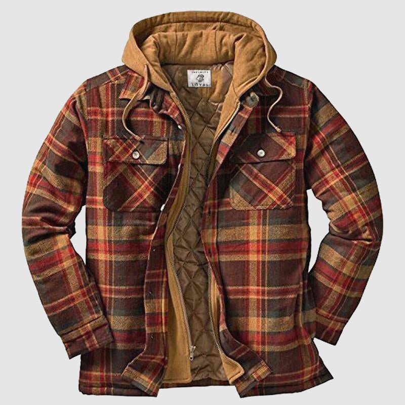 Men’s Warm Lumberjack Jacket – Checked Winter Coat for Casual Wear