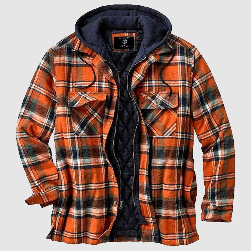 Men’s Warm Lumberjack Jacket – Checked Winter Coat for Casual Wear