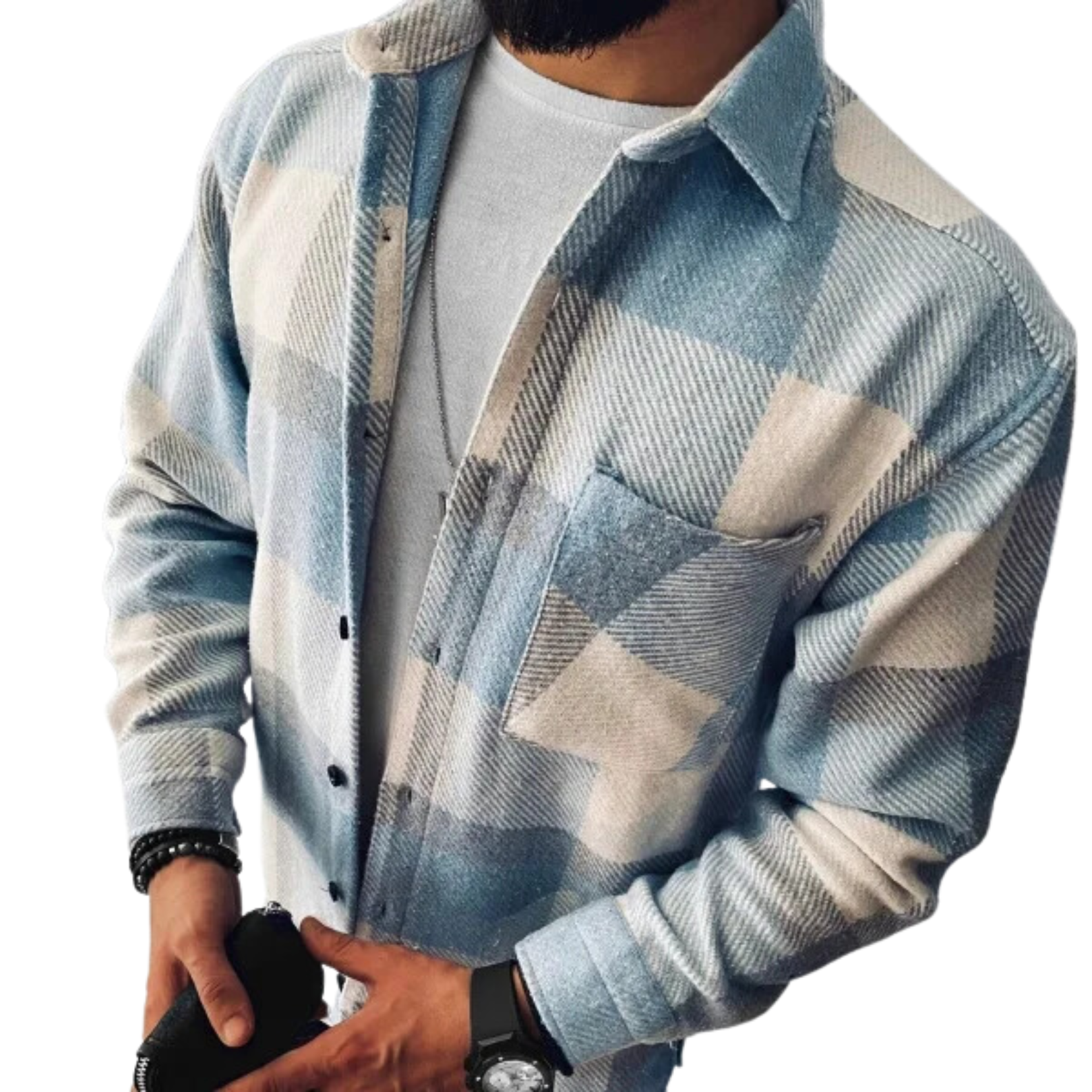 Men’s Checkered Winter Jacket – Warm Casual Wear