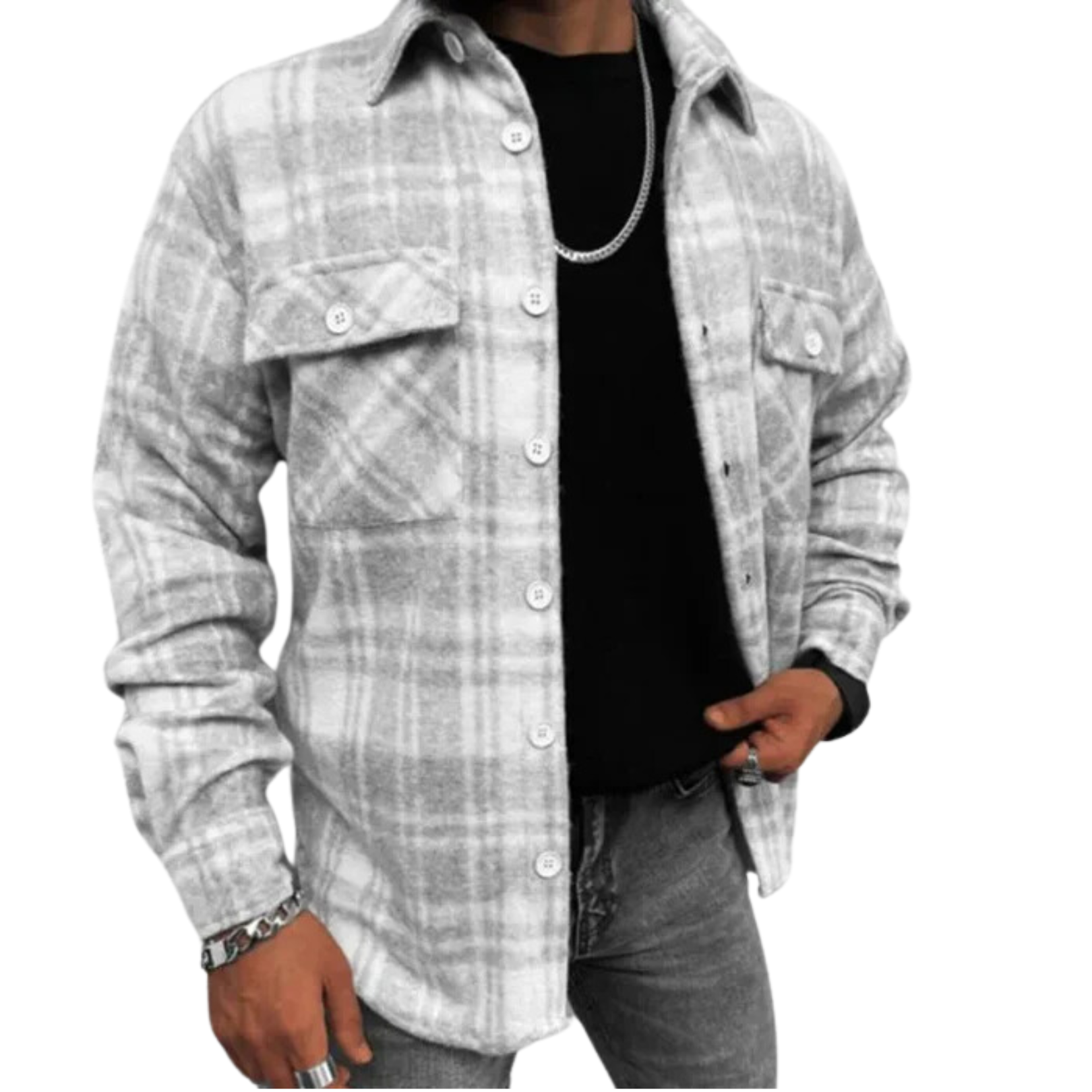 Men’s Checkered Winter Jacket – Warm Casual Wear