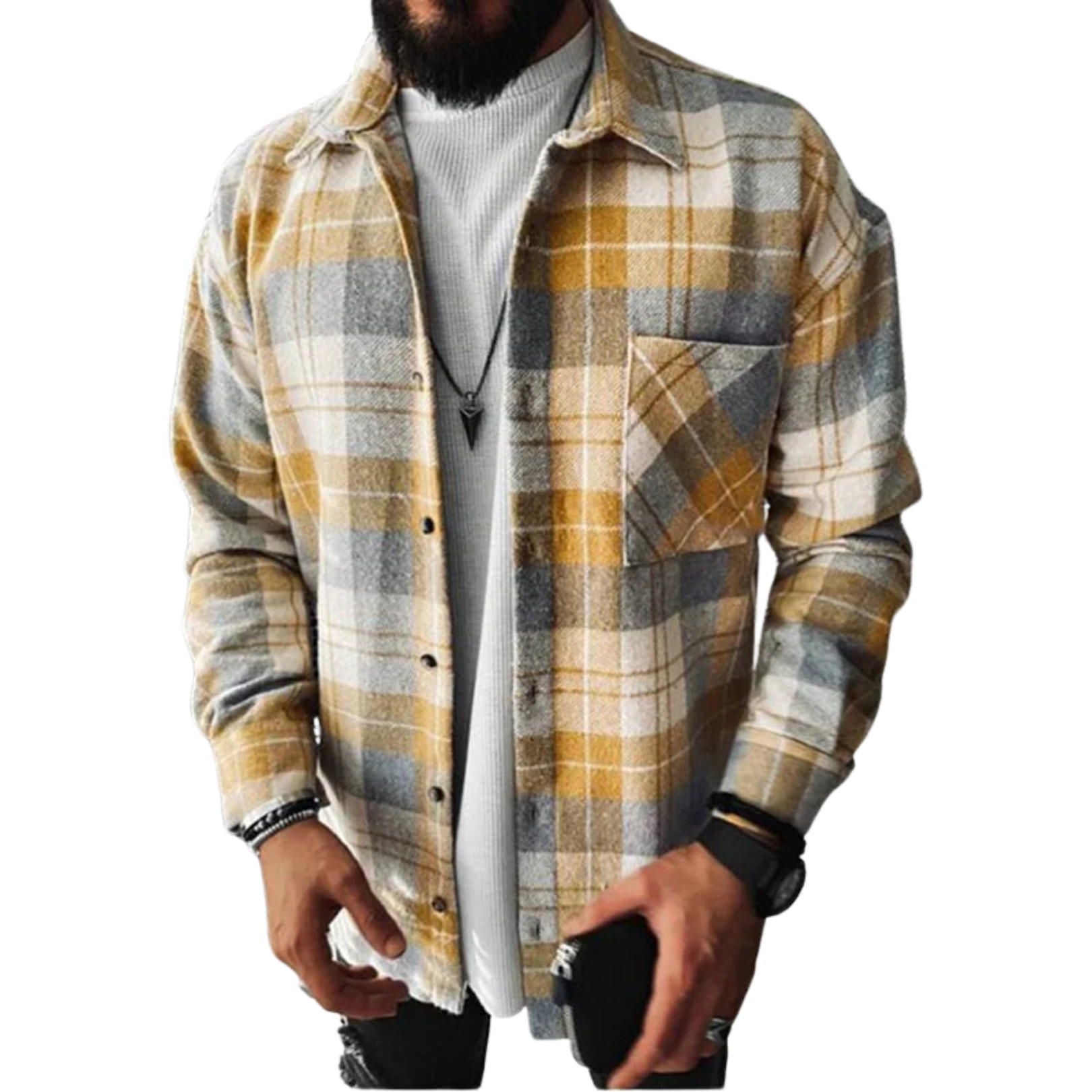 Men’s Checkered Winter Jacket – Warm Casual Wear